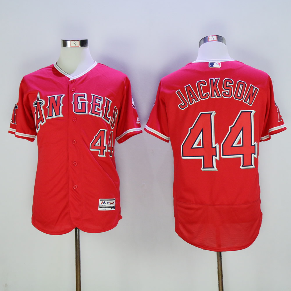 Men Los Angeles Angels 44 Jackson Red Throwback MLB Jerseys